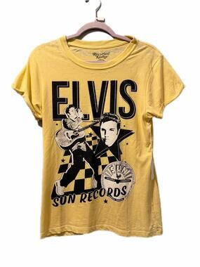 Recycled karma Elvis Sun Records Graphic Tee Yellow burnout